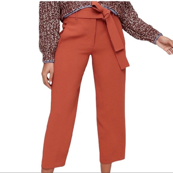 Aritzia Pants - Aritzia Wilfred Tie Front Pants Burnt Orange Womens 2